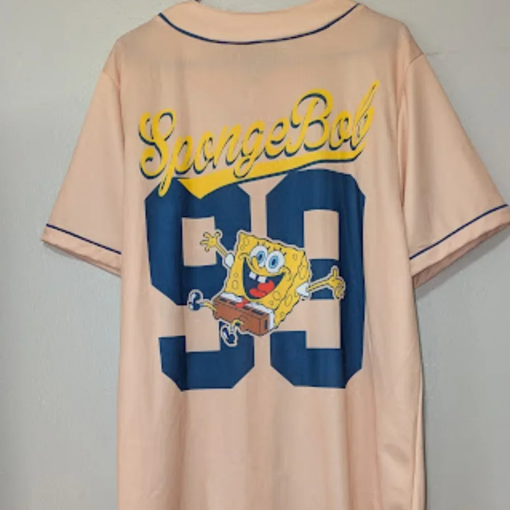 Nickelodeon‎ Blue and Cream Retro Baseball Jersey